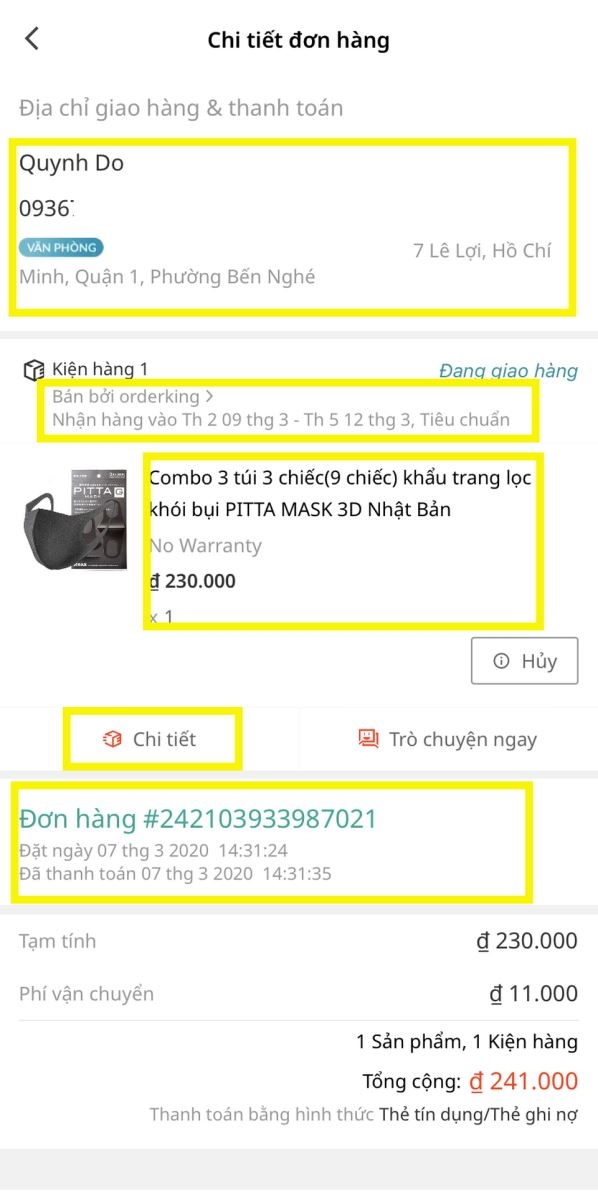 Theo dõi thông tin đặt hàng