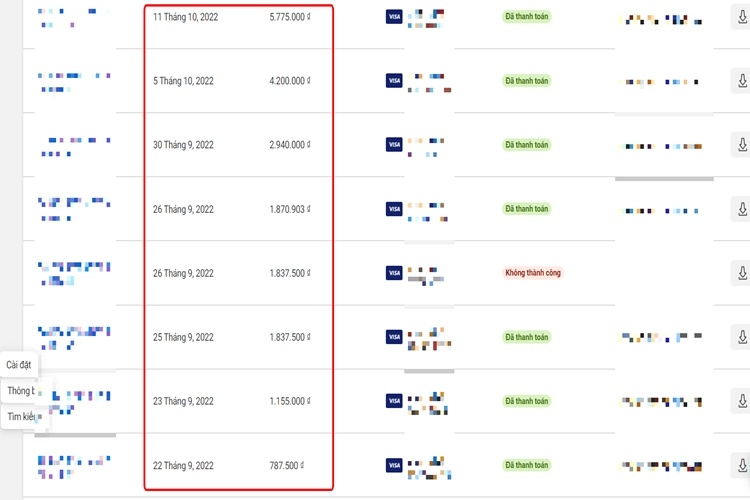 Hoàn tất thay đổi ngưỡng thanh toán Facebook