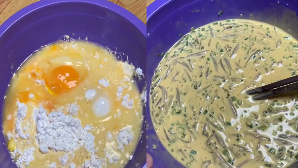 Trộn bột chiên cá