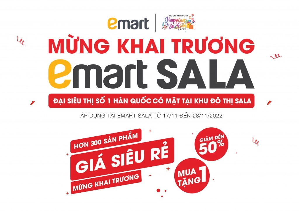 Poster khai trương Emart Sala