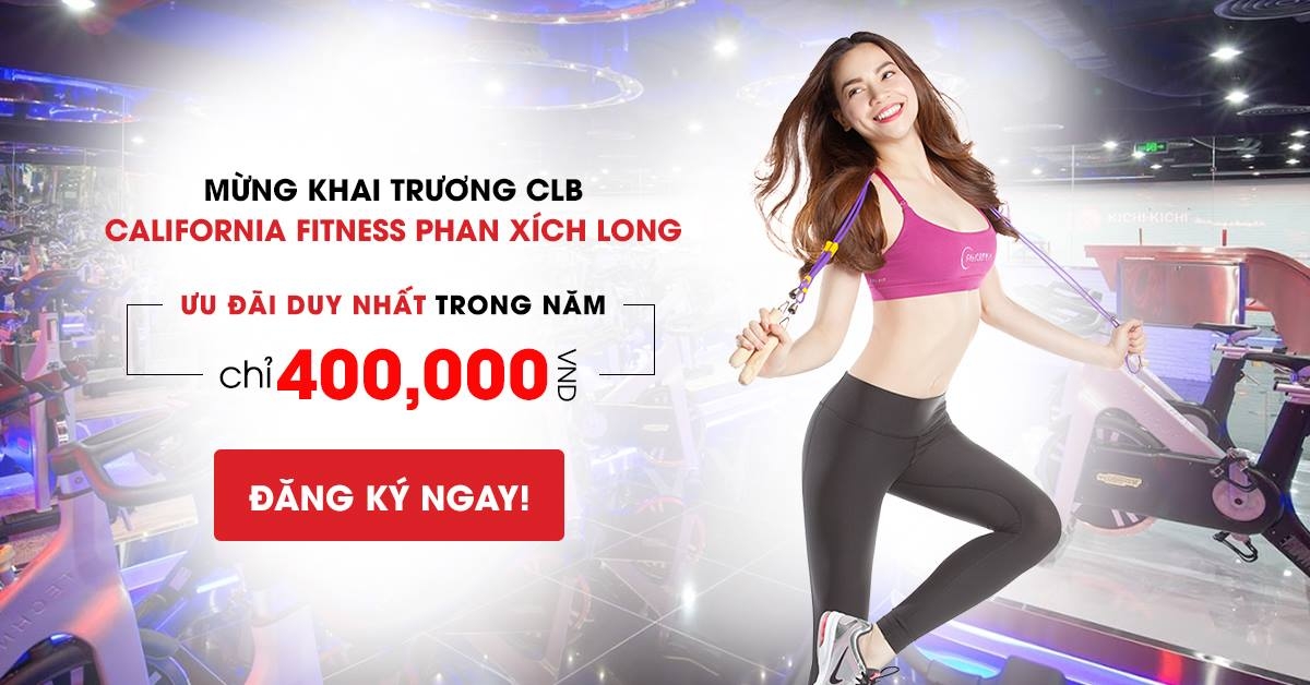 Poster khai trương phòng tập mới của California Fitness & Yoga Centers Vietnam