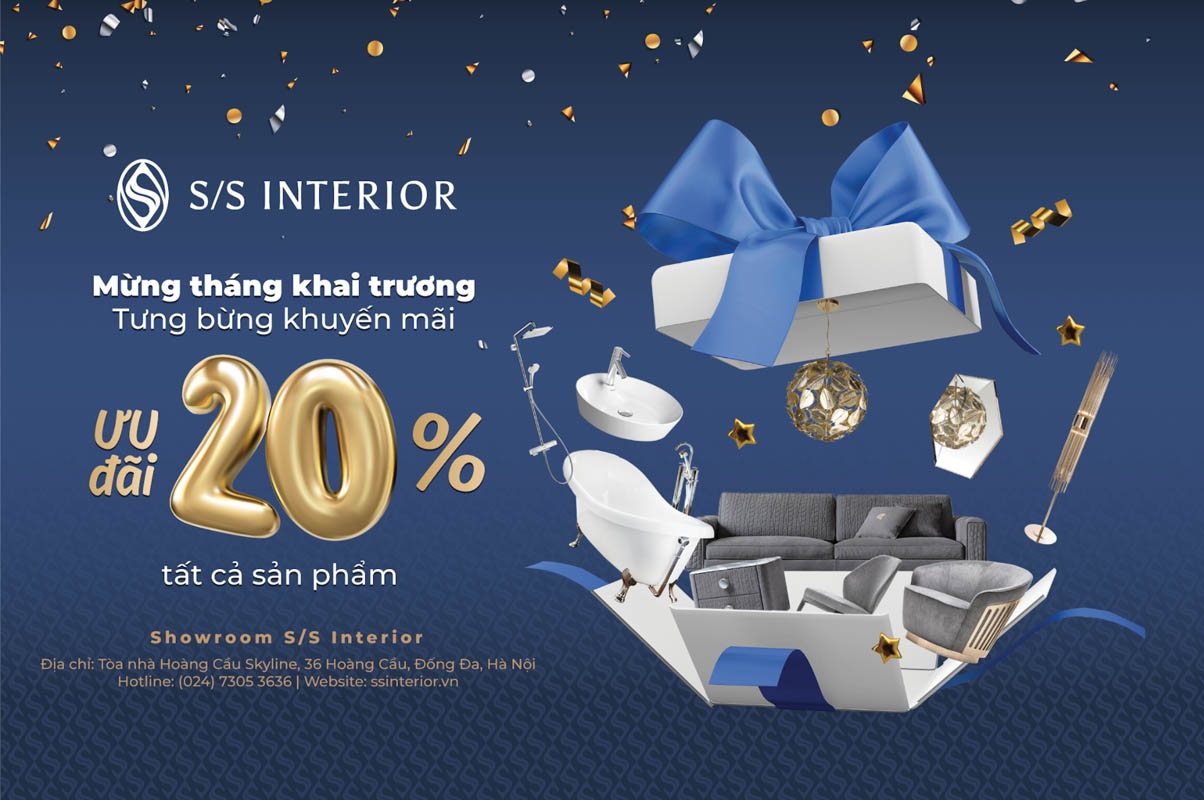 Poster khai trương Showroom nội thất S/S INTERIOR