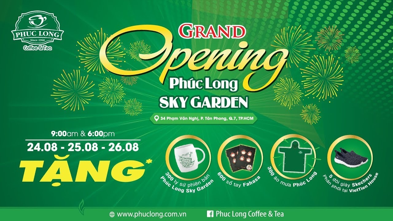 Poster khai trương Phúc Long Sky Garden
