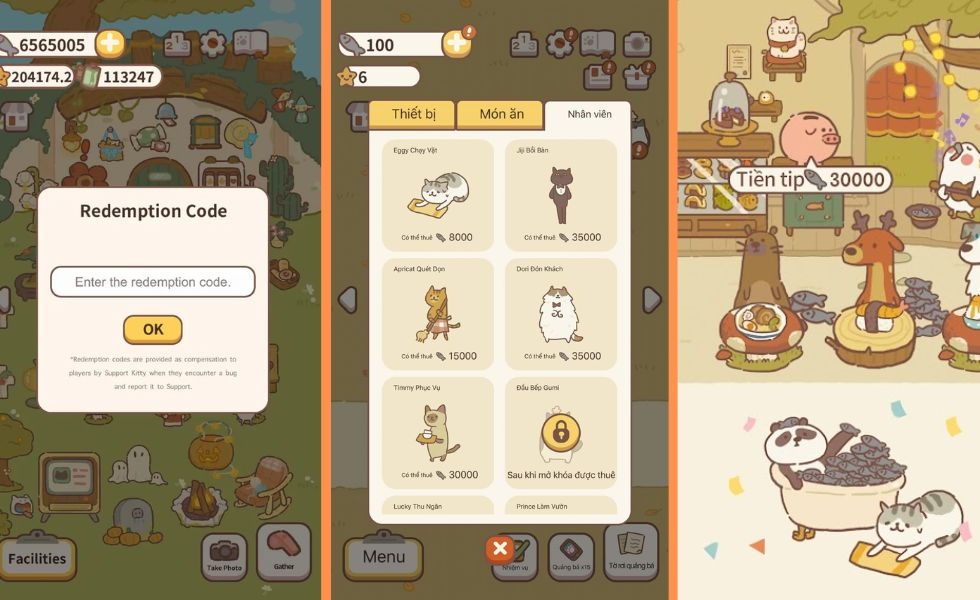 nhập code Animal Restaurant