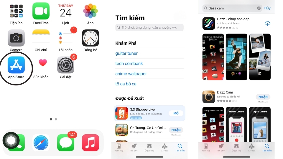 Cách tải Dazz Cam cho điện thoại hệ điều hành IOS