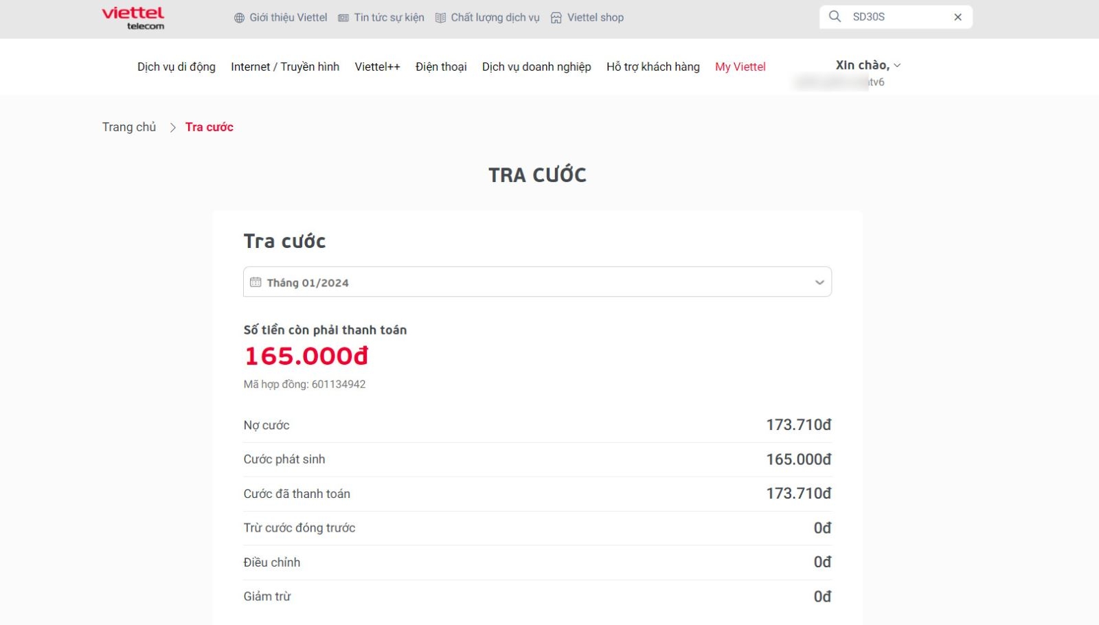 tra cứu nợ cước viettel 8