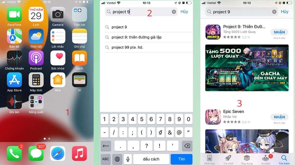 Hướng dẫn tải Project 9 trên điện thoại hệ điều hành iOS