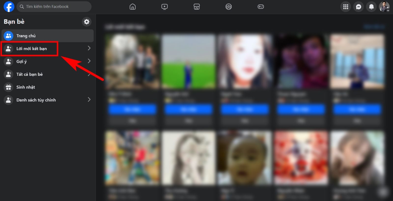 cách xóa lời mời kết bạn đã gửi trên Facebook 3