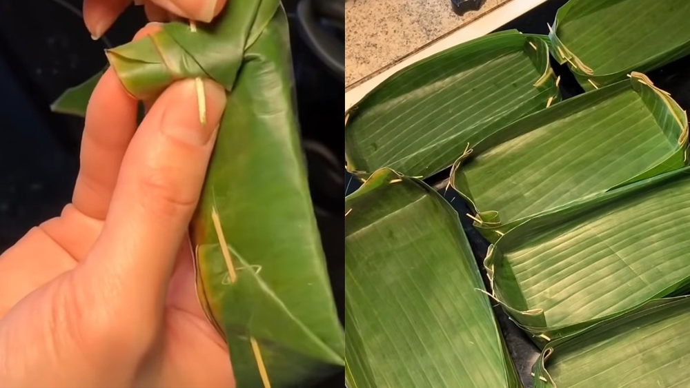 cách tạo khuôn lá chuối