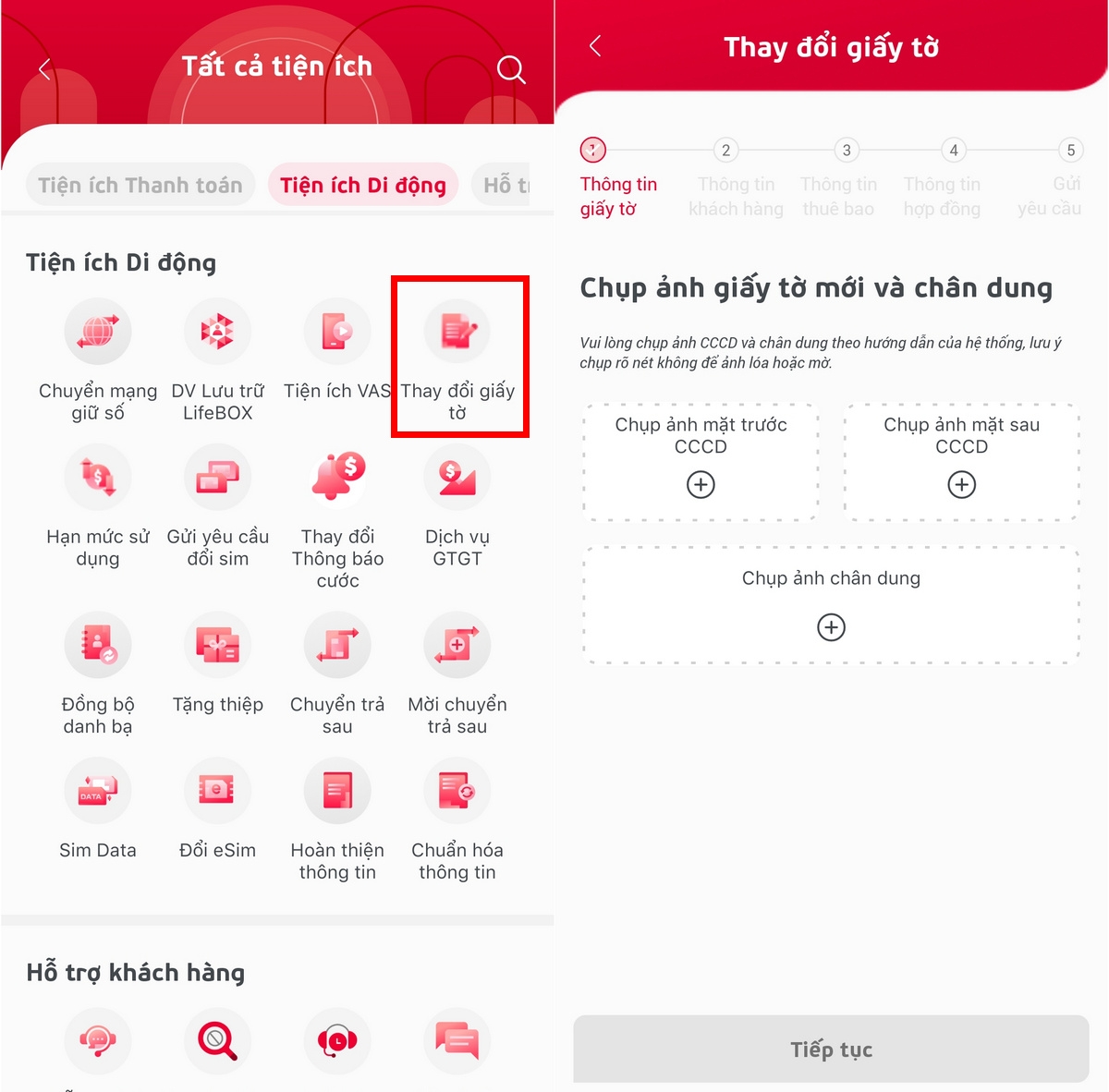 cách đổi thông tin chính chủ SIM Viettel 4