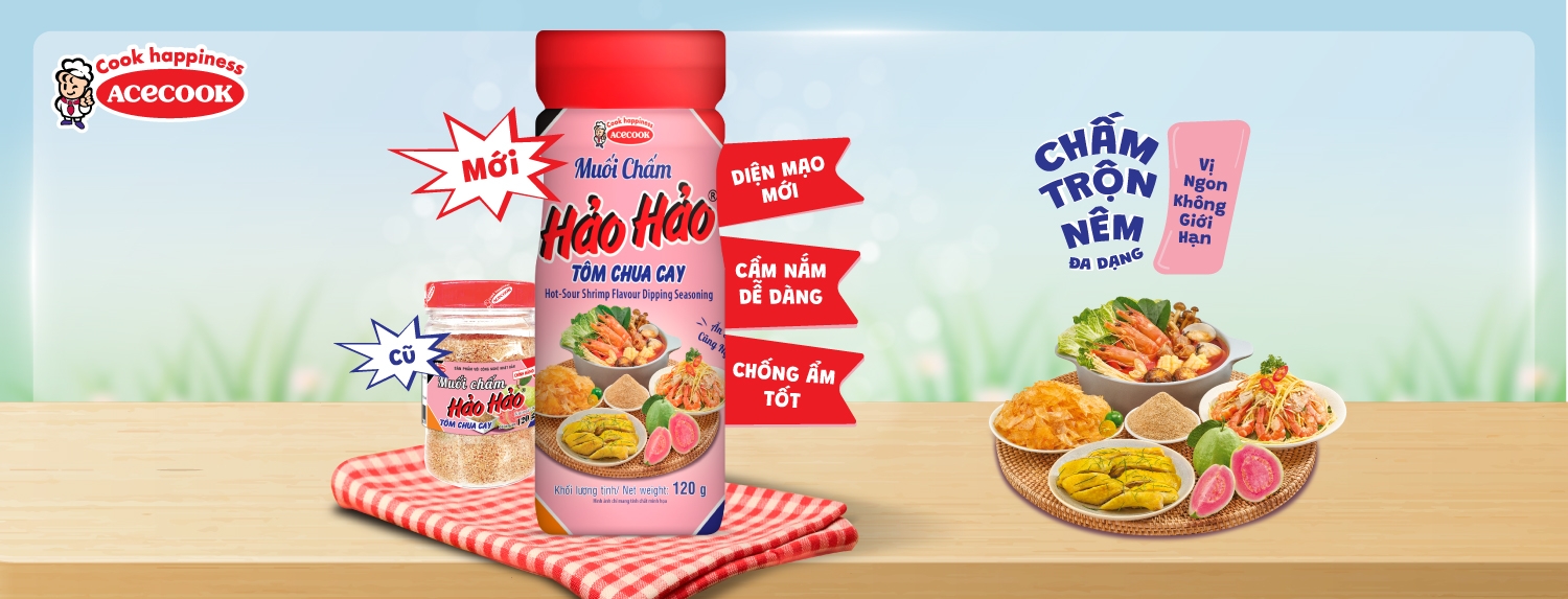 Poster sản phẩm muối chấm của Hảo Hảo