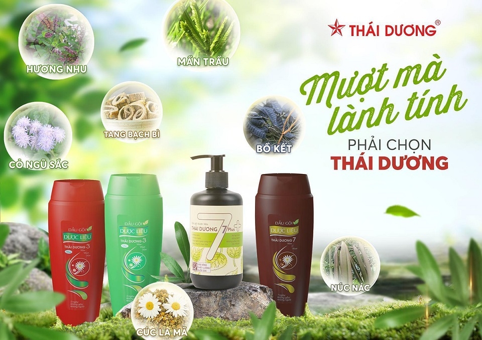 Poster sản phẩm dầu gội dược liệu Thái Dương