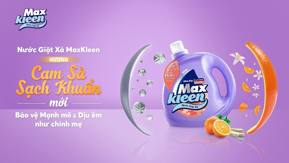 Poster sản phẩm nước giặt xả Max Kleen