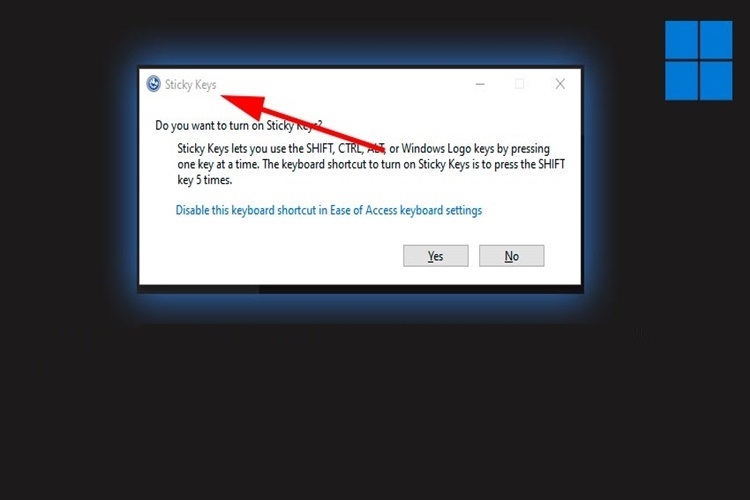 Bật/tắt Sticky Keys Windows 10 bằng phím tắt
