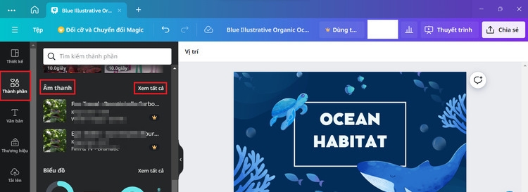 Cách chèn nhạc vào Canva (2)