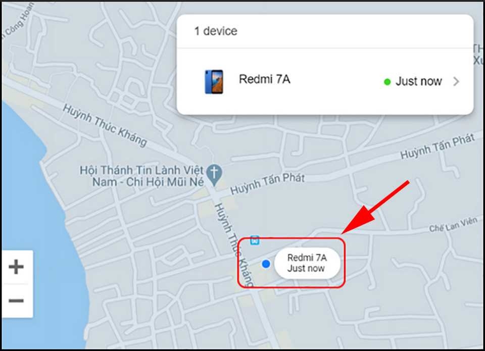 Xác nhận vị trí mà điện thoại xuất hiện
