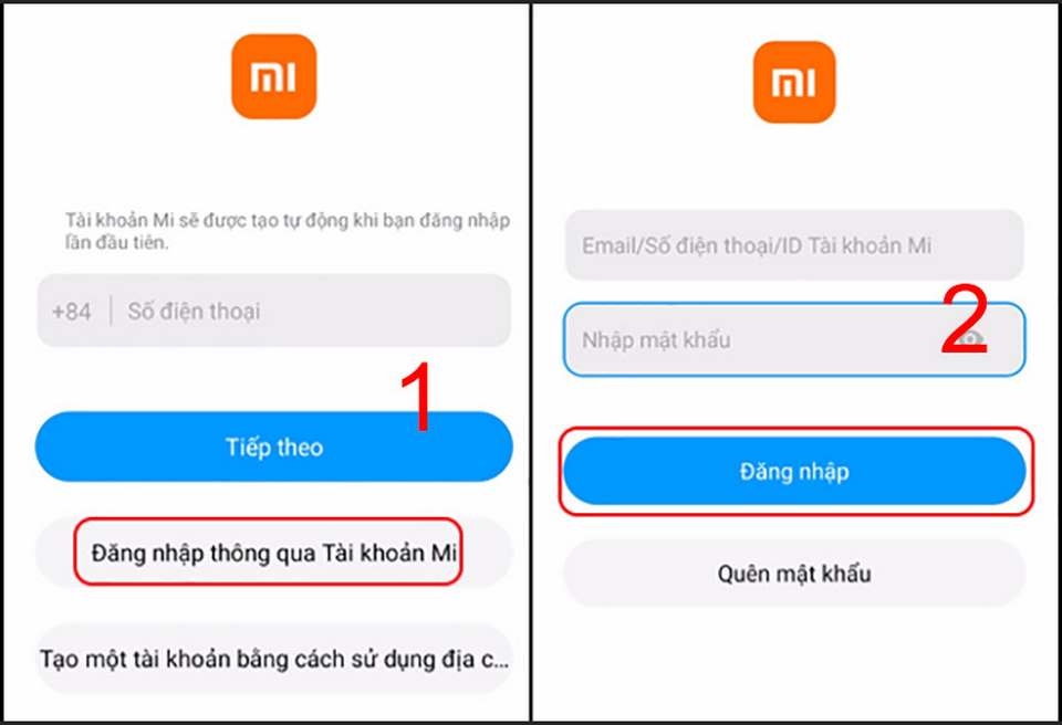 Các bước đăng nhập nhanh chóng
