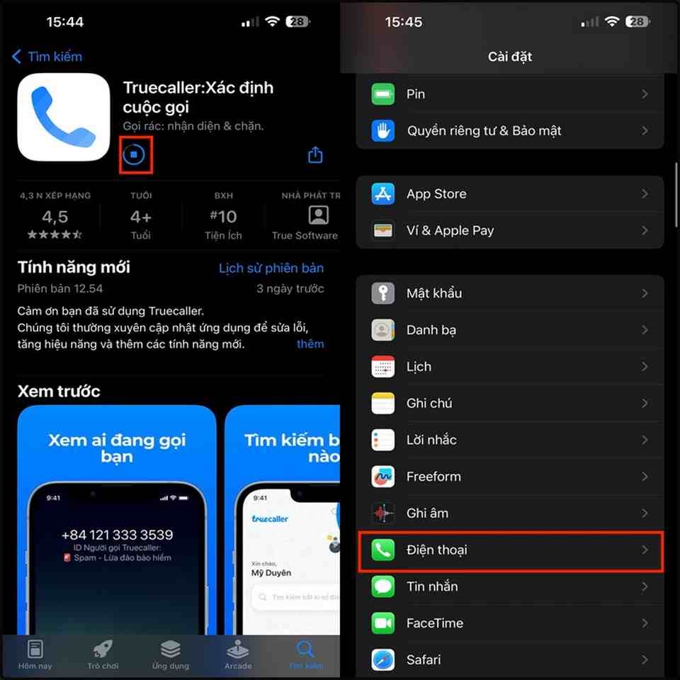 Theo dõi danh bạ cuộc gọi