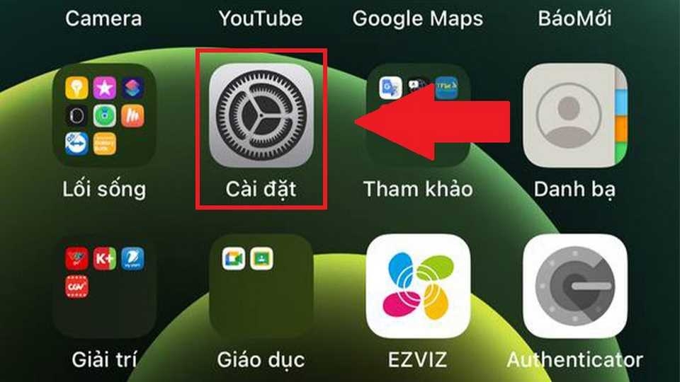Chọn thông tin trên phần cài đặt