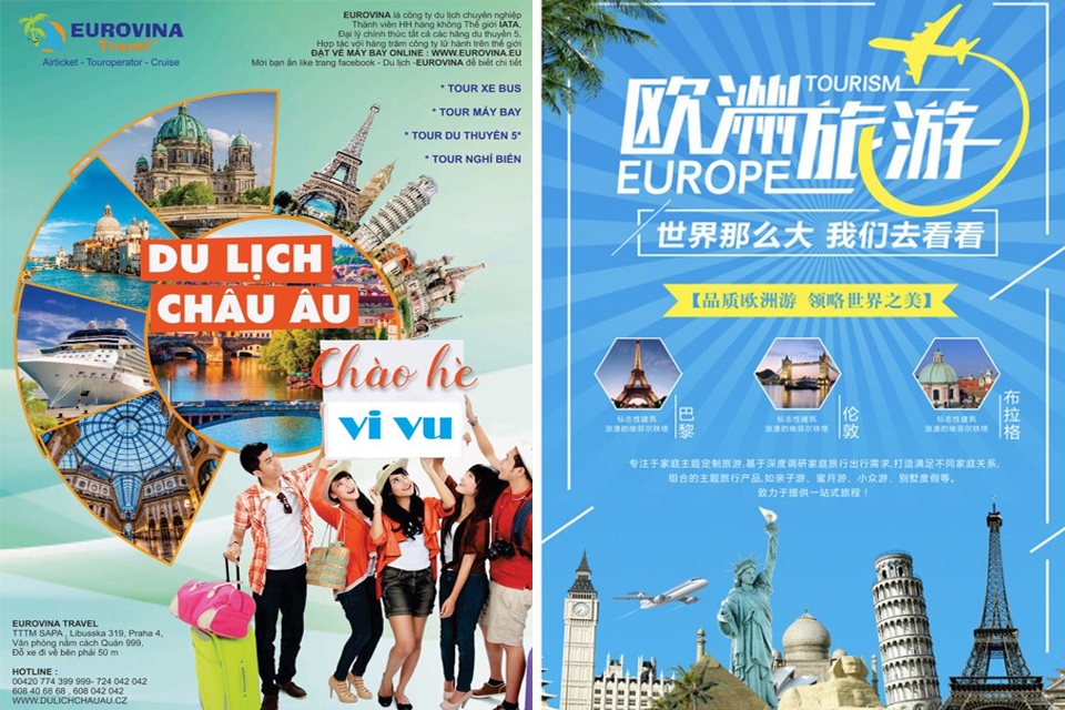 Poster du lịch châu Âu.