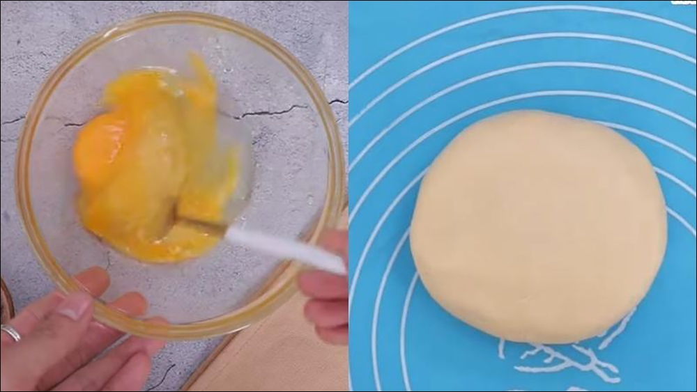 Trộn bột làm bánh