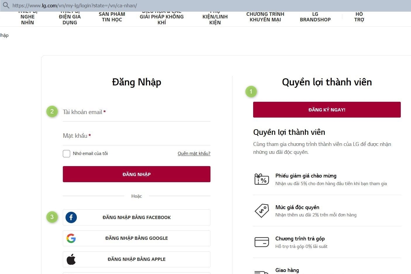 Tra cứu bảo hành LG trên Website chính thức