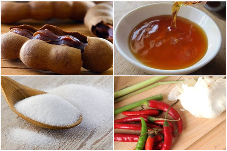 Nguyên liệu làm nước mắm me húng quế