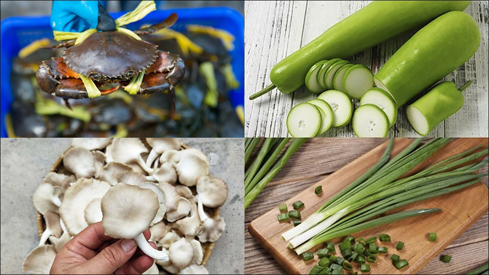 Nguyên liệu cần chuẩn bị làm cua nấu bầu
