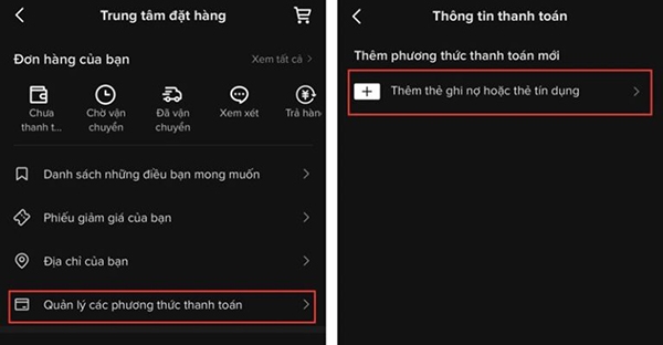 Bổ sung phương thức thanh toán thông qua thẻ bước 3