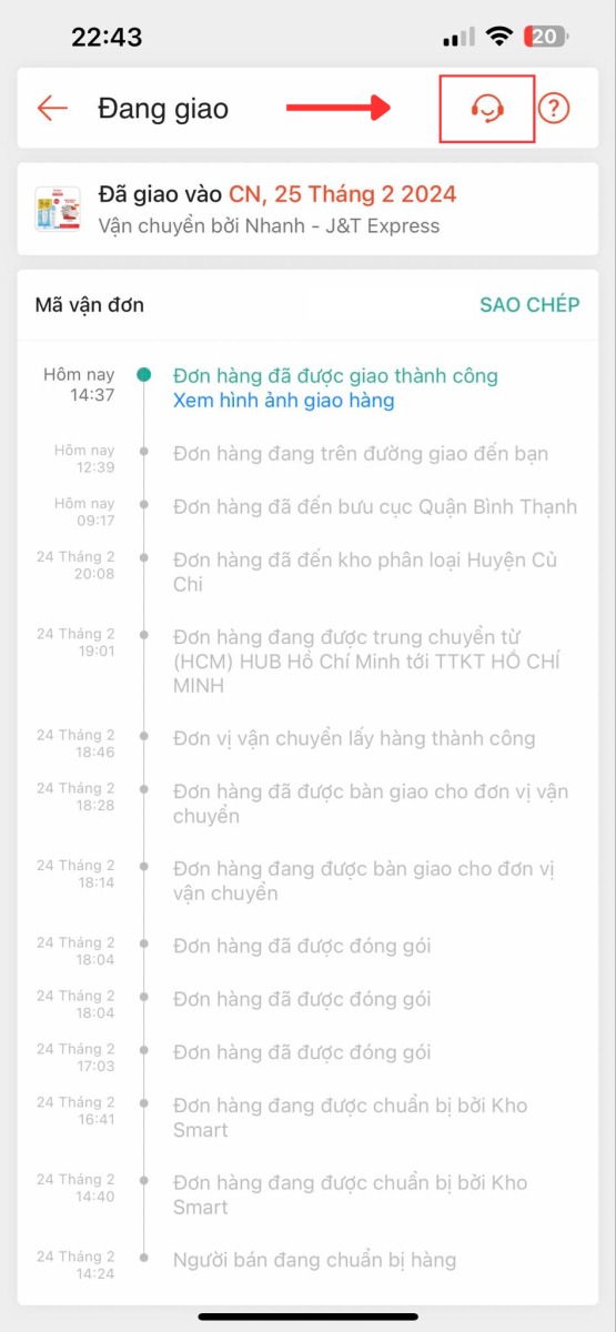 Chat với tổng đài viên