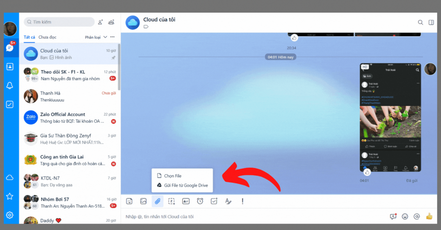 chat zalo me trên điện thoại 200