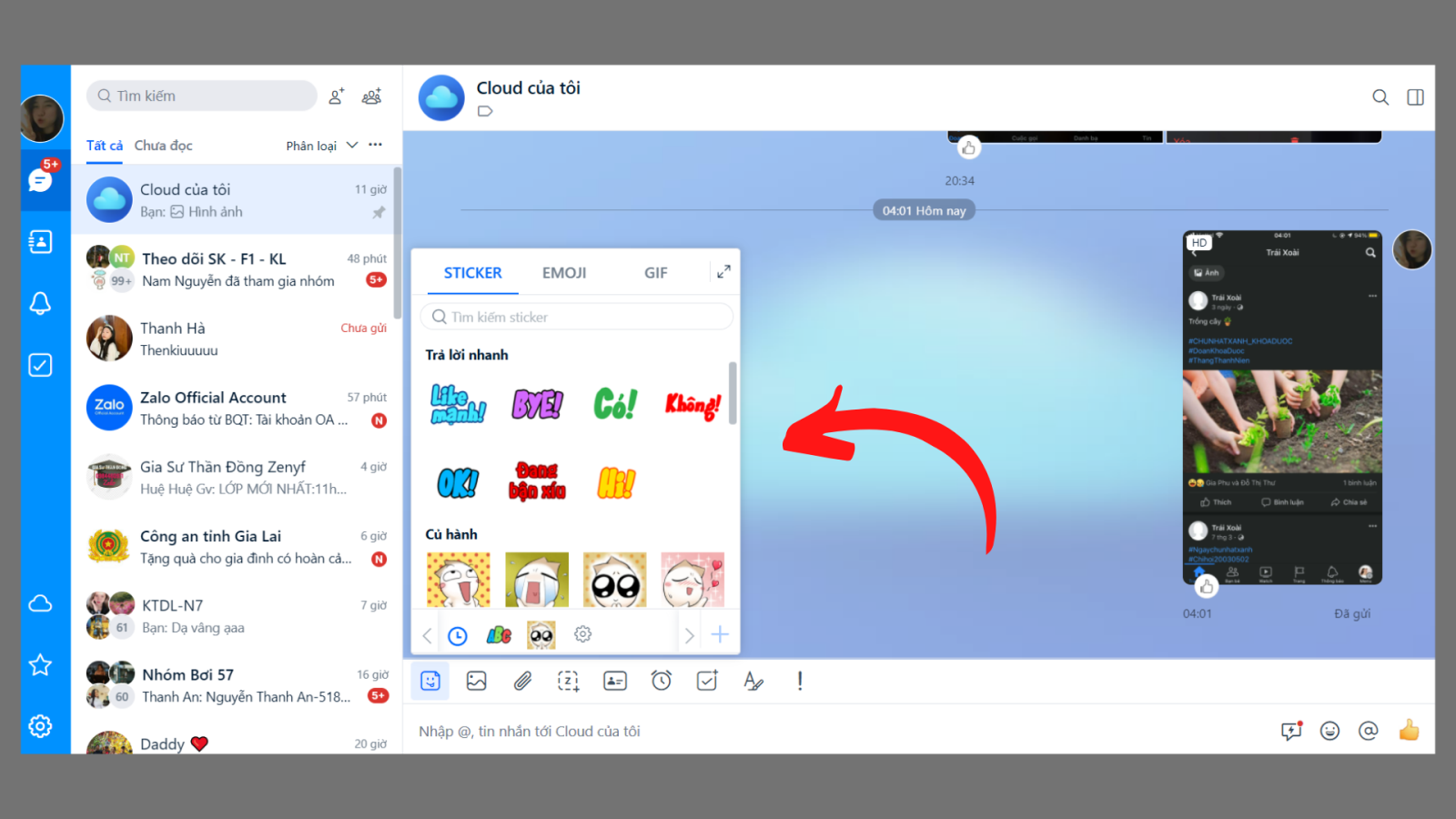 chat zalo me trên điện thoại 244