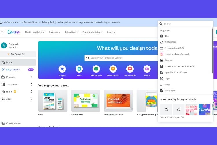canva bước 2
