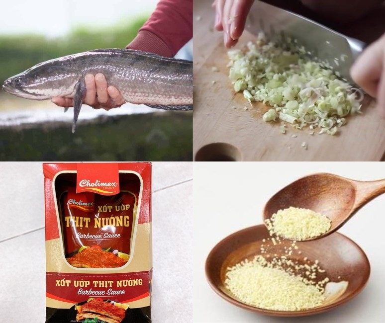 Nguyên liệu làm cá quả nướng bằng nồi chiên không dầu