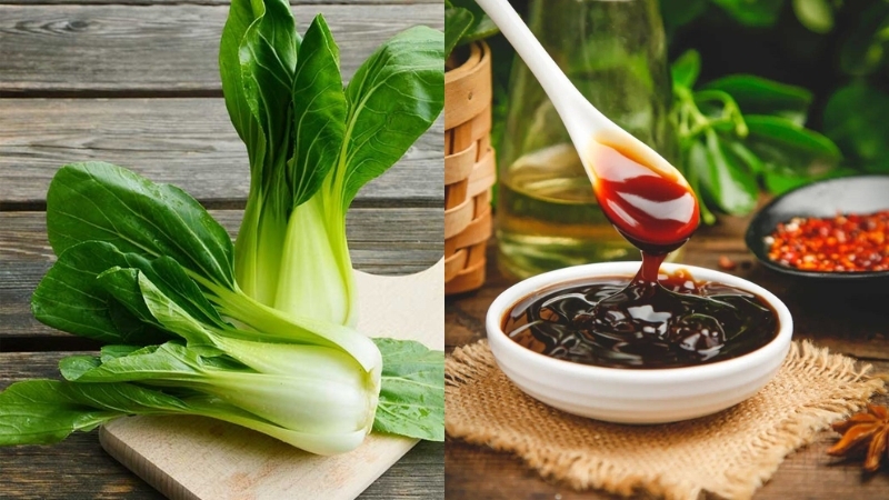 Nguyên liệu làm món cải thìa xào dầu hào