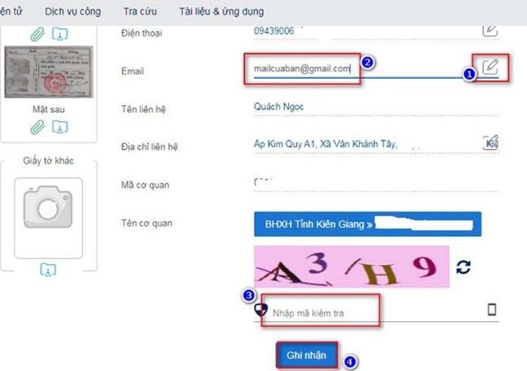 Tra cứu email đăng ký VssID (hình 6)