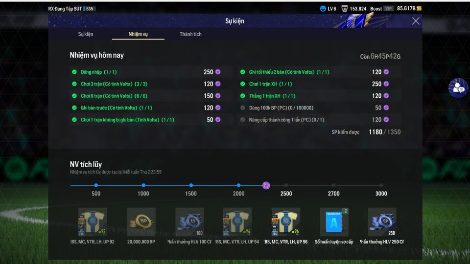 Hoàn thành các nhiệm vụ hằng ngày