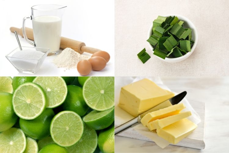 Nguyên liệu làm bánh cupcake lá dứa