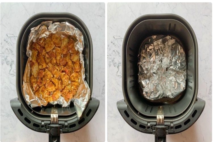 Bước 4: Nướng thịt ba chỉ riềng mẻ bằng nồi chiên không dầu