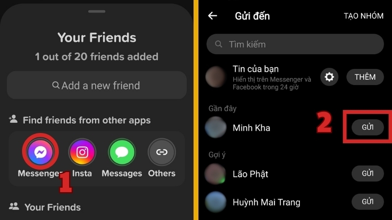 Kết bạn thông qua đường link liên kết 3