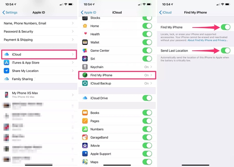 Trên màn hình thông tin thiết bị, bạn sẽ thấy vị trí cuối cùng của iPhone trước khi tắt nguồn