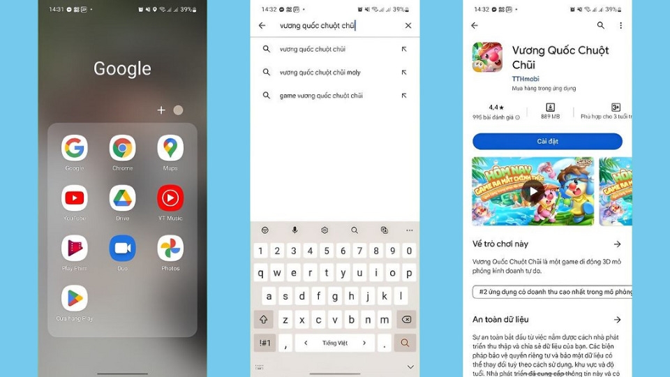 Hướng dẫn&nbsp; tải Vương Quốc Chuột Chũi trên Android