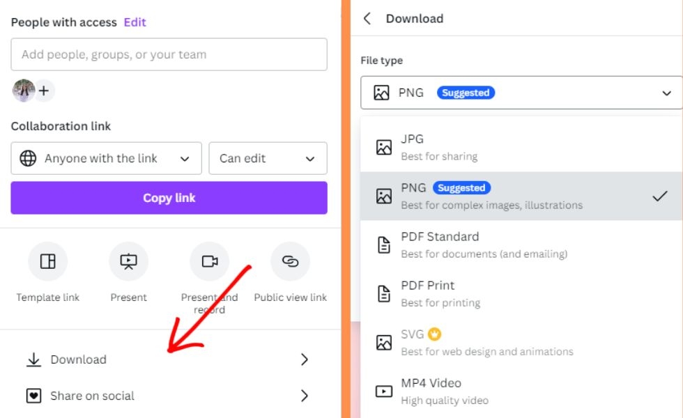 tải về thiết kế trên canva