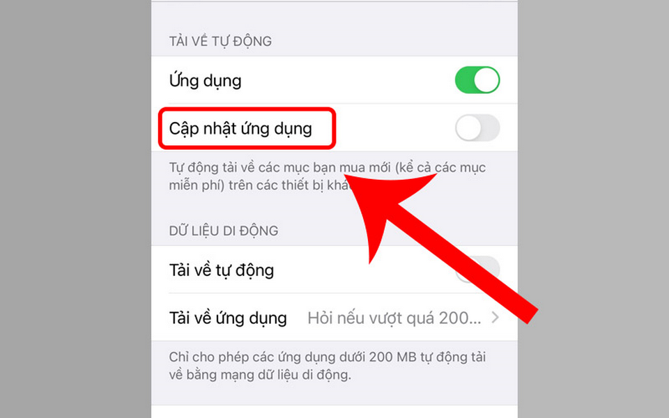 Cập nhật ứng dụng mới