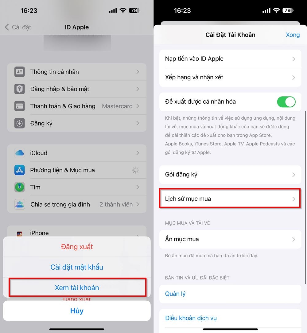 Cách xem lịch sử mua hàng trên iPhone 2