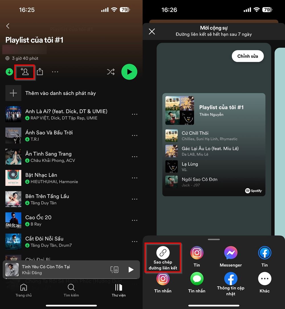 Cách thêm cộng sự vào danh sách phát Spotify 2