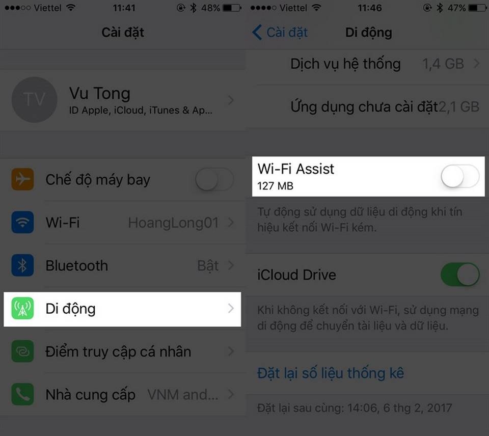Hạn chế các ứng dụng khác 