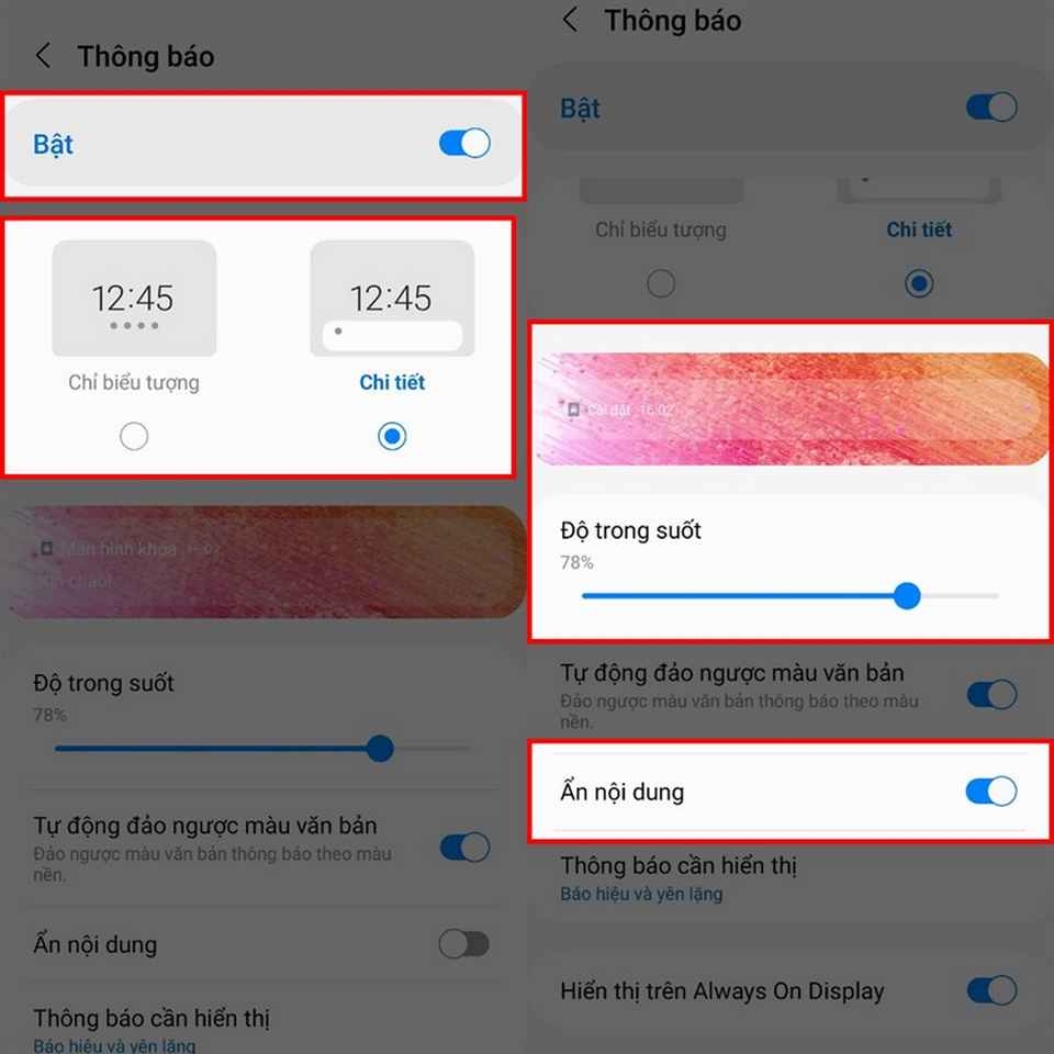 Những chế độ tùy chỉnh khác