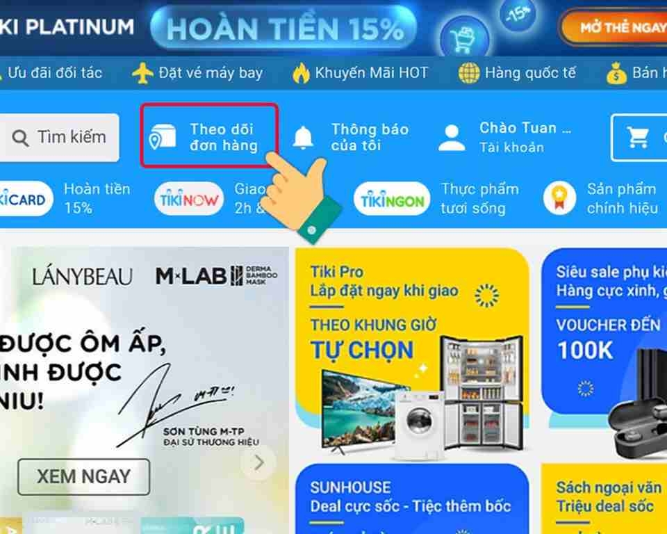 Cập nhật tiện ích trên ứng dụng