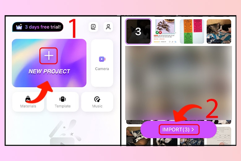 Chọn video và hình ảnh muốn chèn